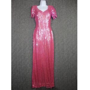 Vintage Nadine Sequin Gown Pink Flapper Barbie Size Small